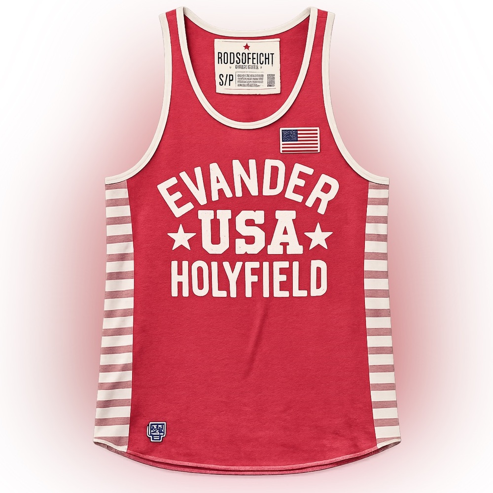 Vintage Dead Stock Roots of Fight Evander Holyfield USA Tank Top